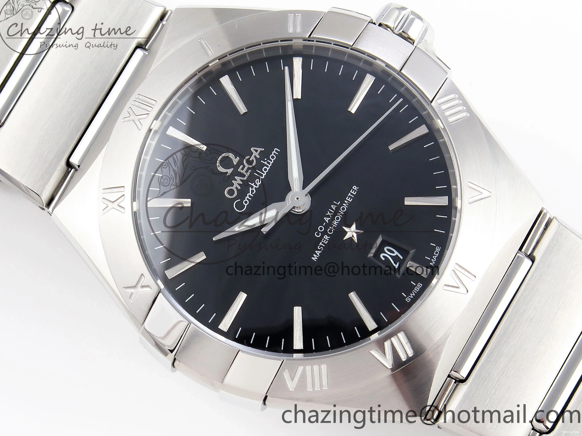 0122 Snug Constellation 39mm SS ASWF 1:1 Best Edition Black Dial on SS Bracelet A 7771